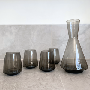 Yvette Drinking Glass Set of 4 | Smoke by BLOOMINGVILLE (yvette-drinking-glass-set-of-4-smoke)