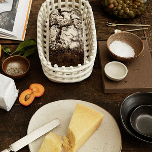 Ceramic Basket | Oval | Off White by FERM LIVING (ceramic-basket-off-white)