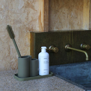 Sink Tray and Sponge Holder Silicone | Khaki by DESIGNSTUFF (sink-tray-and-sponge-holder-silicone-khaki-1)