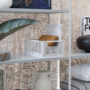 Linear Collapsible Crate | M | 33x25cm | Chalk (Set of 2) by DESIGNSTUFF (ff-linear-collapsible-crate-m-33x25cm-chalk-set-of-2)