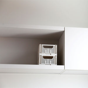 Linear Collapsible Crate | S | 25x16cm | Chalk White (Set of 2) by DESIGNSTUFF (linear-collapsible-crate-s-25x16cm-chalk-white-2pc)