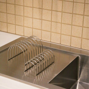 Dish Drainer | Set of 2 | Brushed Steel by DESIGNSTUFF (dish-drainer-set-of-2-brushed-steel)