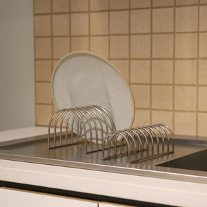 Dish Drainer | Set of 2 | Brushed Steel by DESIGNSTUFF (dish-drainer-set-of-2-brushed-steel)