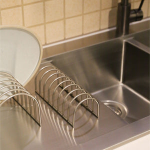 Dish Drainer | Set of 2 | Brushed Steel by DESIGNSTUFF (dish-drainer-set-of-2-brushed-steel)
