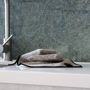 Hemp Marle Scourer & Bamboo Dishcloth | Black | (Set of 2) by DESIGNSTUFF (hemp-marle-scourer-bamboo-dishcloth-black-set-of-2)