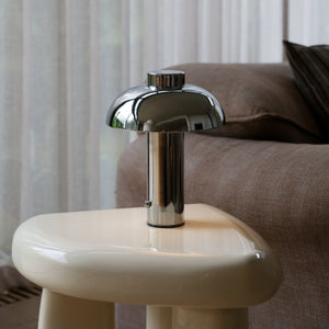 Elio Pillar Portable Lamp | Chrome/Chrome by DESIGNSTUFF (elio-pillar-portable-lamp-chrome-chrome)