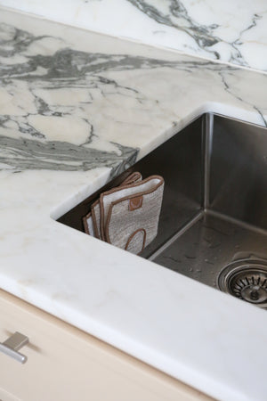 Hemp Marle Scourer & Bamboo Dishcloth | Camel | (Set of 2) by DESIGNSTUFF (hemp-marle-scourer-bamboo-dishcloth-camel-set-of-2)