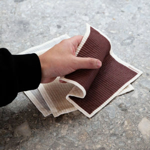 Compostable Eco Dishcloth Pack of 3 | Burgundy/Sand/Light by DESIGNSTUFF (compostable-eco-dishcloth-pack-of-3-burgundy-sand-light)