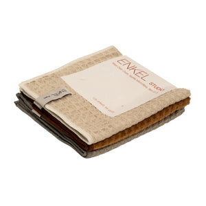 DESIGNSTUFF ENKEL STUDIO Wipe Dishcloth | Waffle Microfibre | Sand/Caramel/Light Grey (Set 3)