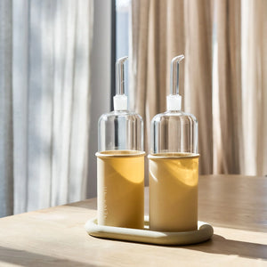 RUND Bottle for Vinegar | Glass/Silicone | 700ml |Sand