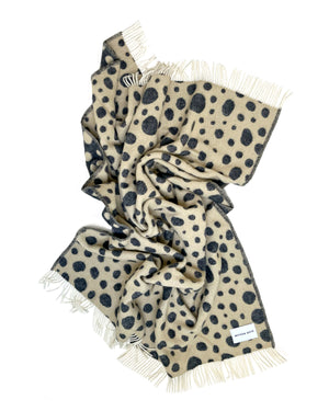 Cheetah Blanket | Beige/Off Black by MAISON DEUX (cheetah-blanket)