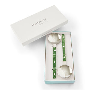 Resin Handle Salad Servers | Emerald by TASTEOLOGY (resin-handle-salad-servers-emerald)