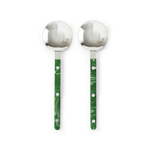 Resin Handle Salad Servers | Emerald by TASTEOLOGY (resin-handle-salad-servers-emerald)