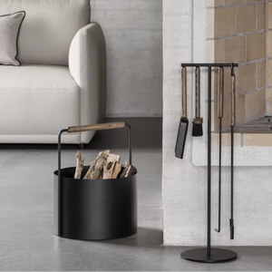 ASHI Fireplace Tool Set (Standing) 5pcs - Black Oak by BLOMUS (ashi-fireplace-tool-set-standing-5pcs-black-1)