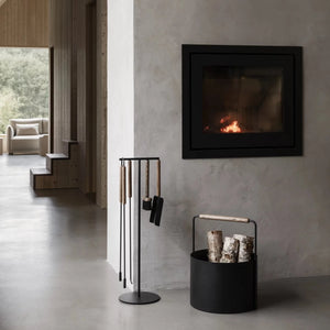 ASHI Fireplace Tool Set (Standing) 5pcs - Black Oak by BLOMUS (ashi-fireplace-tool-set-standing-5pcs-black-1)
