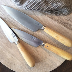 Boxwood Carbon Steel Knife | 22cm by PALLARÈS (pallares-kitchen-knife-set-8cm-11cm-carbon-steel-1)