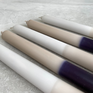 Two Tone Paraffin Candle | Taupe/Ink Black by MADAM STOLTZ (madam-stoltz-two-tone-candle-paraffin-taupe-black)