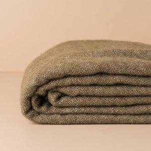 Saardè Merino Wool Throw | Olive/Grey