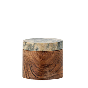 Lisanne Jar 6.5cm w/Lid | Acacia/Green Marble