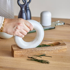 Manuella Mortar & Pestle | Mango Wood/Marble