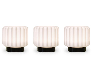 Dentelles Portable Lamps 9cm Set of 3 | Black Base by ATELIER PIERRE (dentelles-9-light-usb-recharge-black-base-9cm)