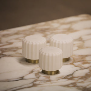 Dentelles Portable Lamps 9cm Set of 3 | Gold Base by ATELIER PIERRE (dentelles-9-light-usb-recharge-gold-base-9cm)