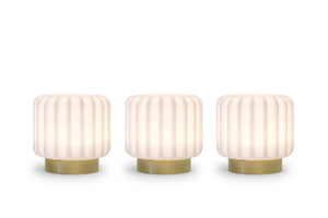 Dentelles Portable Lamps 9cm Set of 3 | Gold Base by ATELIER PIERRE (dentelles-9-light-usb-recharge-gold-base-9cm)