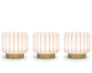 Dentelles Portable Lamps 9cm Set of 3 | Gold Base by ATELIER PIERRE (dentelles-9-light-usb-recharge-gold-base-9cm)