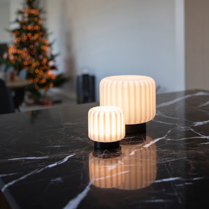Dentelles Portable Lamps 9cm Set of 3 | Black Base by ATELIER PIERRE (dentelles-9-light-usb-recharge-black-base-9cm)