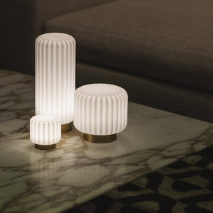 Dentelles Portable Lamp 15cm | Gold Base by ATELIER PIERRE (dentelles-15-light-usb-recharge-gold-base-15cm)