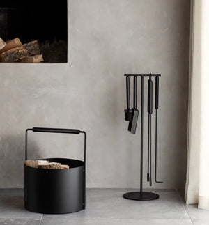 ASHI Fireplace Tool Set (Standing) 5pcs - Black Oak by BLOMUS (ashi-fireplace-tool-set-standing-5pcs-black-1)