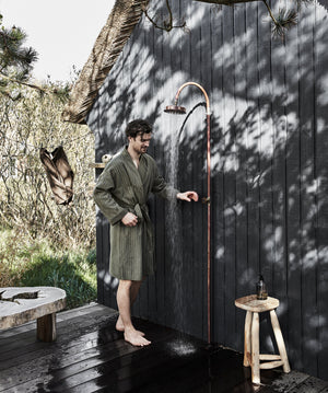 ALRUN Cotton Kimono Robe -Forest/Snow by BY NORD (meraki-cotton-kimono-alrun-forest-w-snow)