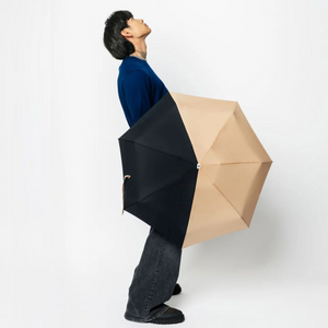 Micro Umbrella Bi Colour | Alice/Beige-Black by ANATOLE (anatole-bicolour-micro-umbrella-alice-beige-black)