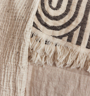 Enes Throw | Cream/Black Speckle by SAARDÉ (saarde-arches-throw-black-off-white)