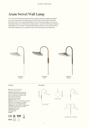 Arum Swivel Wall Lamp | Cashmere by FERM LIVING (arum-swivel-wall-lamp-cashmere-au)