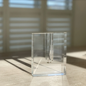 Block Vase | Crystal by HUBSCH (hubsch-block-vase-clear)