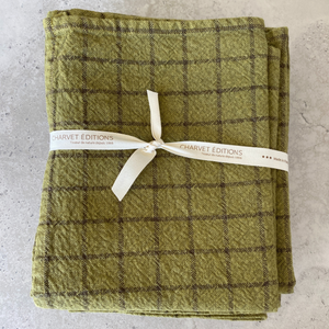 CANA Tea Towel | Olive/Oxyde by CHARVET EDITIONS (charvet-editions-tea-towel-cana-olive)