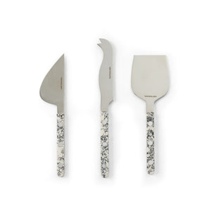 Resin Cheese Knives Set of 3 - Monochrome by TASTEOLOGY (cheese-knives-set-of-3-emerald)
