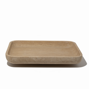 Architect Footed Letter Tray | Beige Travertine