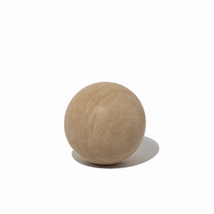 Orbit Table Sculpture | S | Beige Travertine