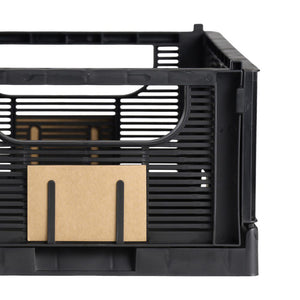 Linear Collapsible Crate | M | 33x25cm | Black (Set of 2) by DESIGNSTUFF (linear-collapsible-crate-m-33x25cm-black-set-of-2)