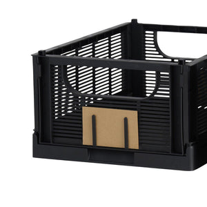 Linear Collapsible Crate | M | 33x25cm | Black (Set of 2) by DESIGNSTUFF (linear-collapsible-crate-m-33x25cm-black-set-of-2)