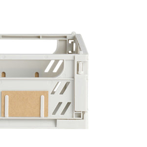 Slant Collapsible Crate | S | 25x16cm | Grey (2pc) by DESIGNSTUFF (slant-collapsible-crate-s-25x16cm-grey-2pc)