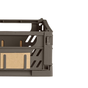 Slant Collapsible Crate | S | 25x16cm | Taupe (2pc) by DESIGNSTUFF (slant-collapsible-crate-s-25x16cm-taupe-2pc)