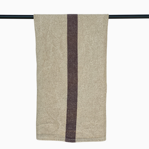 DOUDOU Tea Towel | Linen/Marron by CHARVET EDITIONS (charvet-editions-tea-towel-doudou-raye-lin-marro)