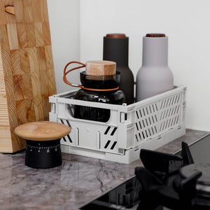 Slant Collapsible Crate | S | 25x16cm | Grey (2pc) by DESIGNSTUFF (slant-collapsible-crate-s-25x16cm-grey-2pc)