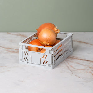 Slant Collapsible Crate | XS | 17 x 13cm | Grey (2pc) by DESIGNSTUFF (slant-collapsible-crate-xs-17-x-13cm-grey)