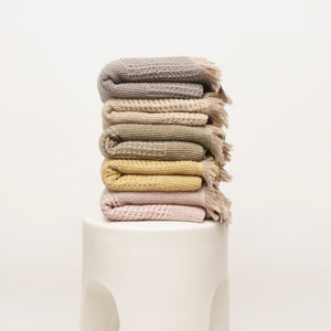 Duello Waffle Throw | Charcoal Grey by ANZA TEXTILE COMPANY (anza-duello-waffle-throw-charcoal-grey)