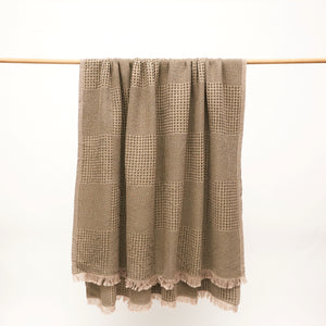 Duello Waffle Throw | Army Green by ANZA TEXTILE COMPANY (anza-duello-waffle-throw-army-green)
