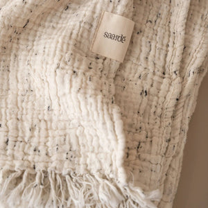 Enes Throw | Cream/Black Speckle by SAARDÉ (saarde-arches-throw-black-off-white)